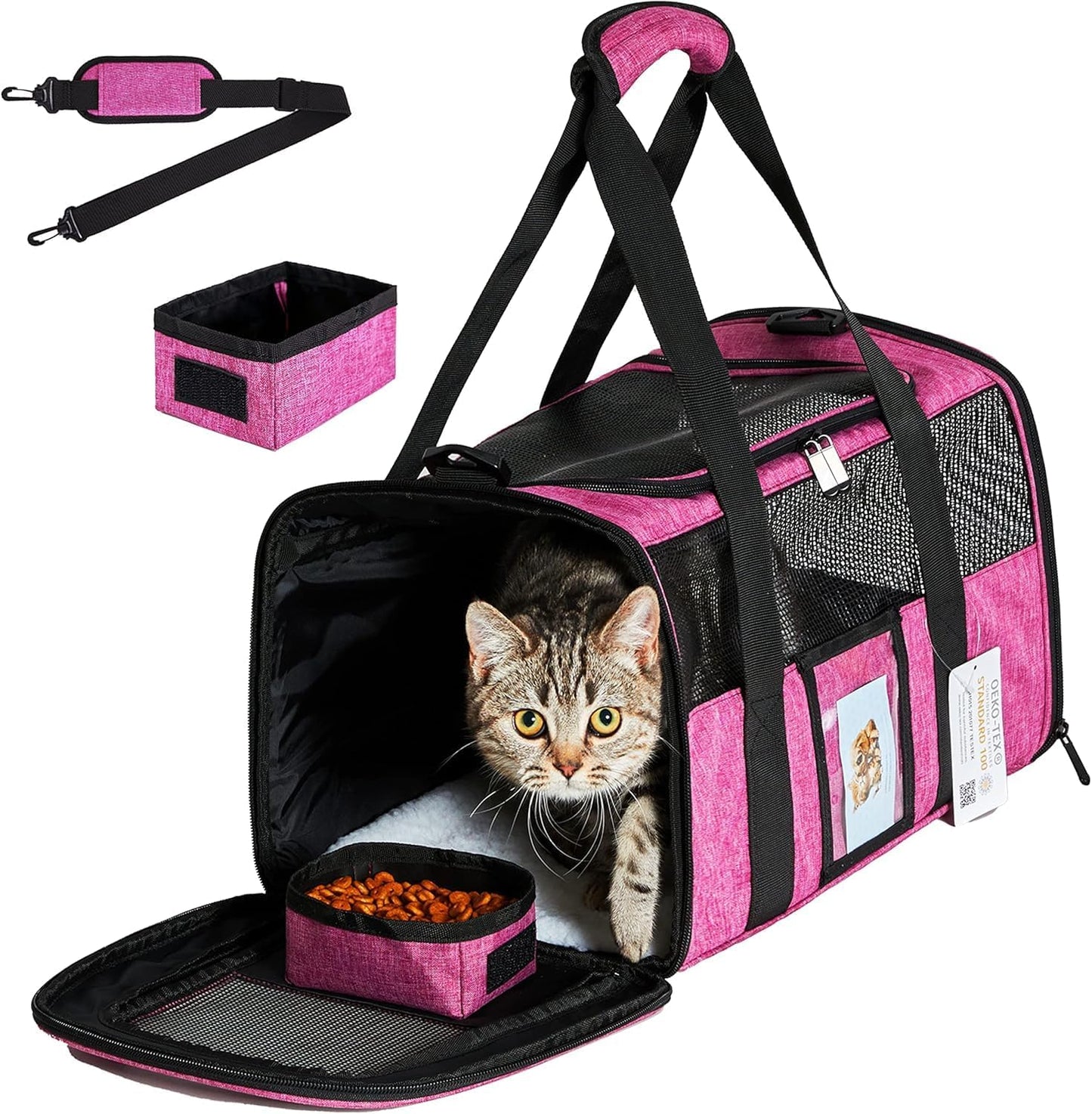 Large Cat Carrier for 2 Cats and Small Dogs, Soft Sided Design