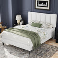 Full Bed Frame with Upholstered Headboard - Plush Velvet Comfort