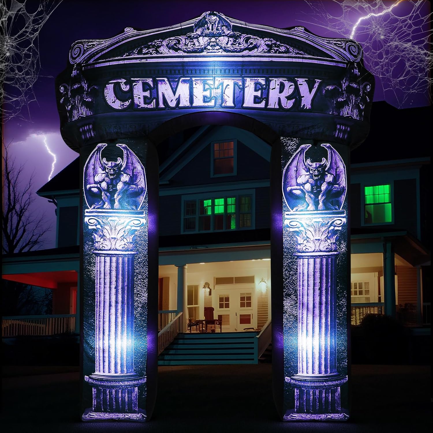 Leyndo 8 ft Inflatable Halloween Archway with LED Lights