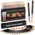 36 Brown Tones Acrylic Paint Markers - Soft Brush Tip Set