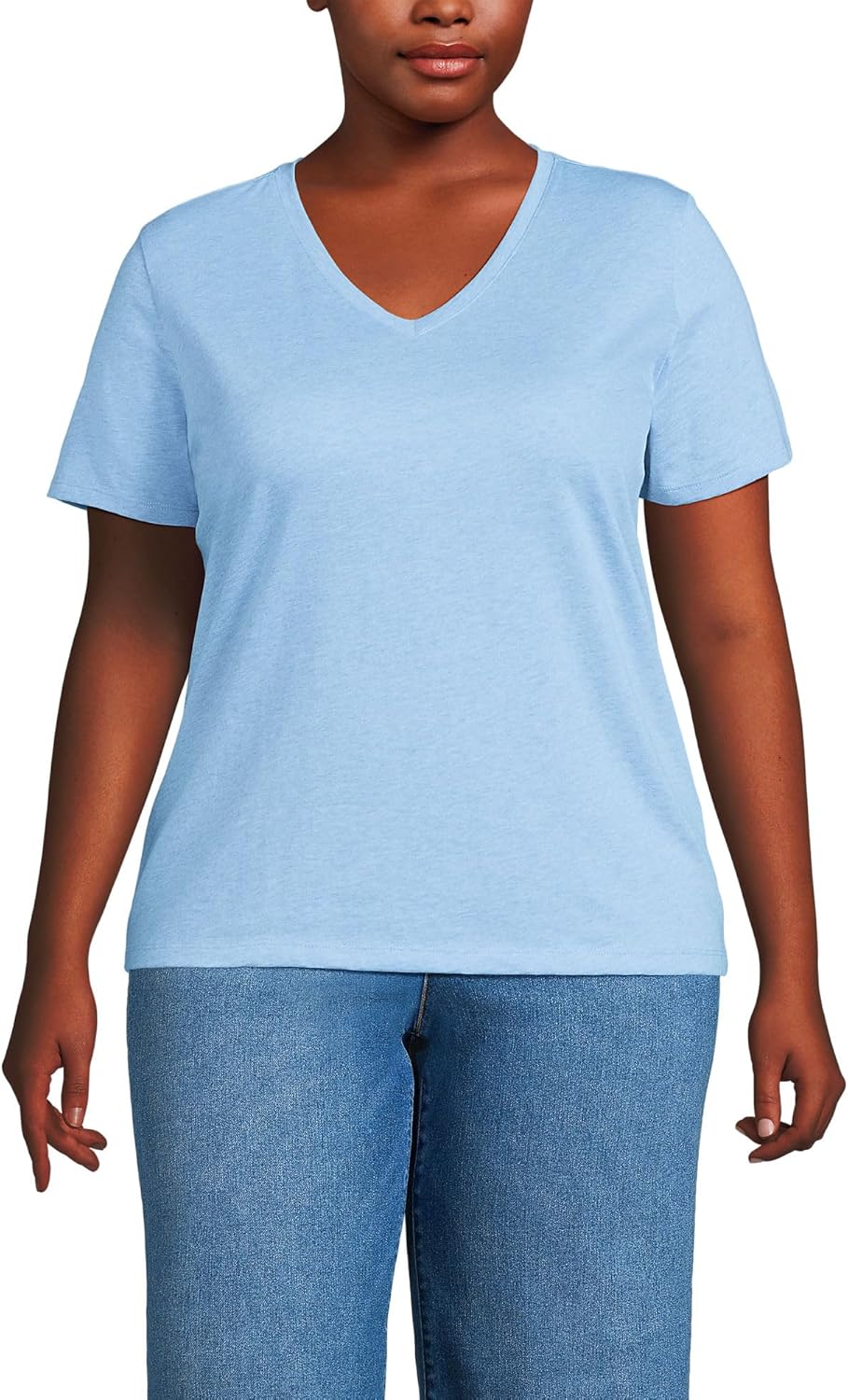 Relaxed Supima Cotton V-Neck T-Shirt for Women - Comfort & Style
