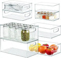 Qilinba Clear Storage Bins Stackable Plastic Organizer - 8 Pack