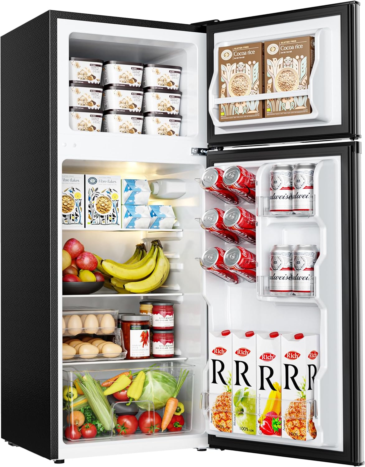 Euhomy Mini Fridge with Freezer for Bedroom and Office Use