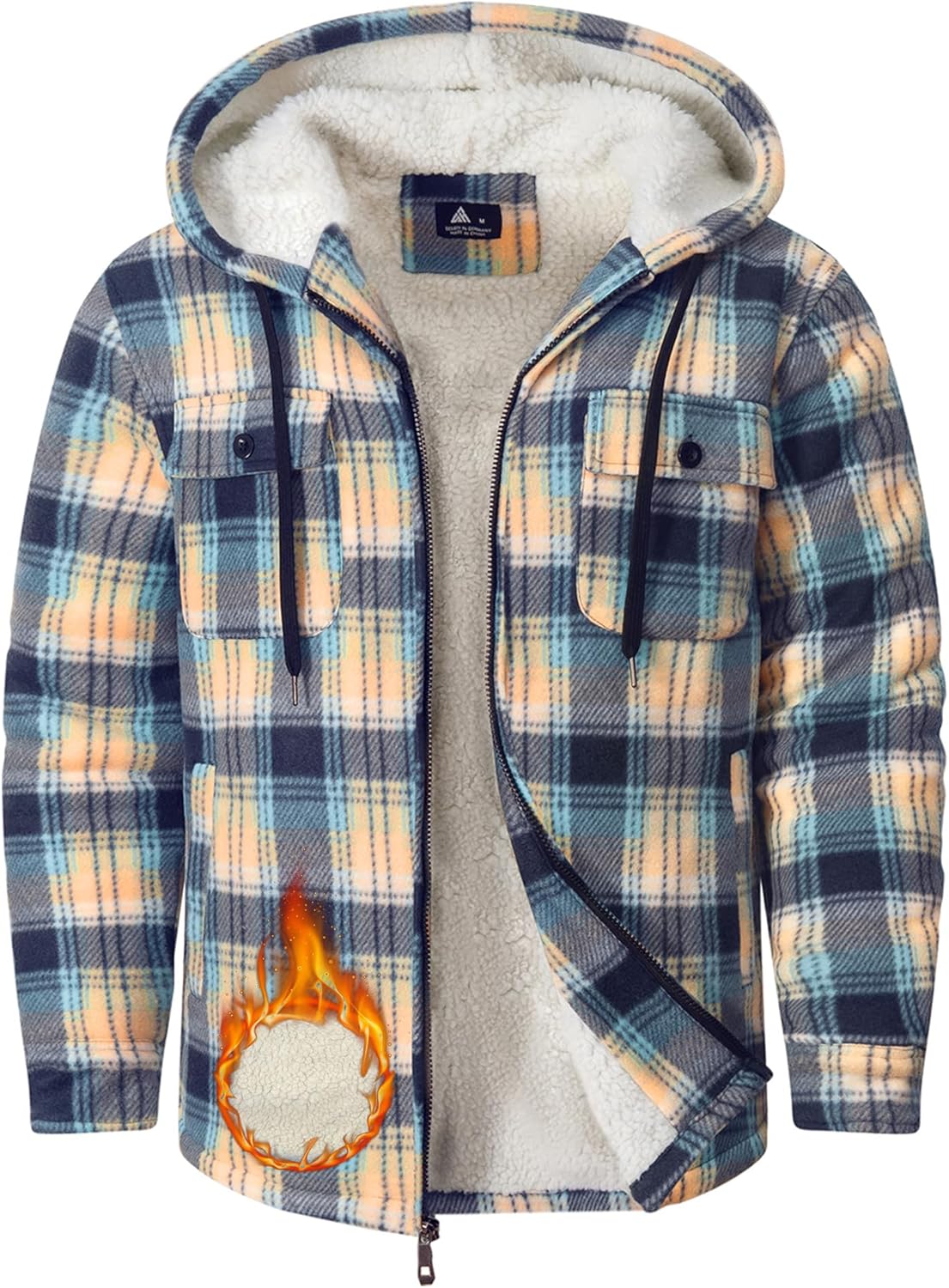 Men Winter Coat Flannel Plaid Shirt Jacket for Warmth and Style