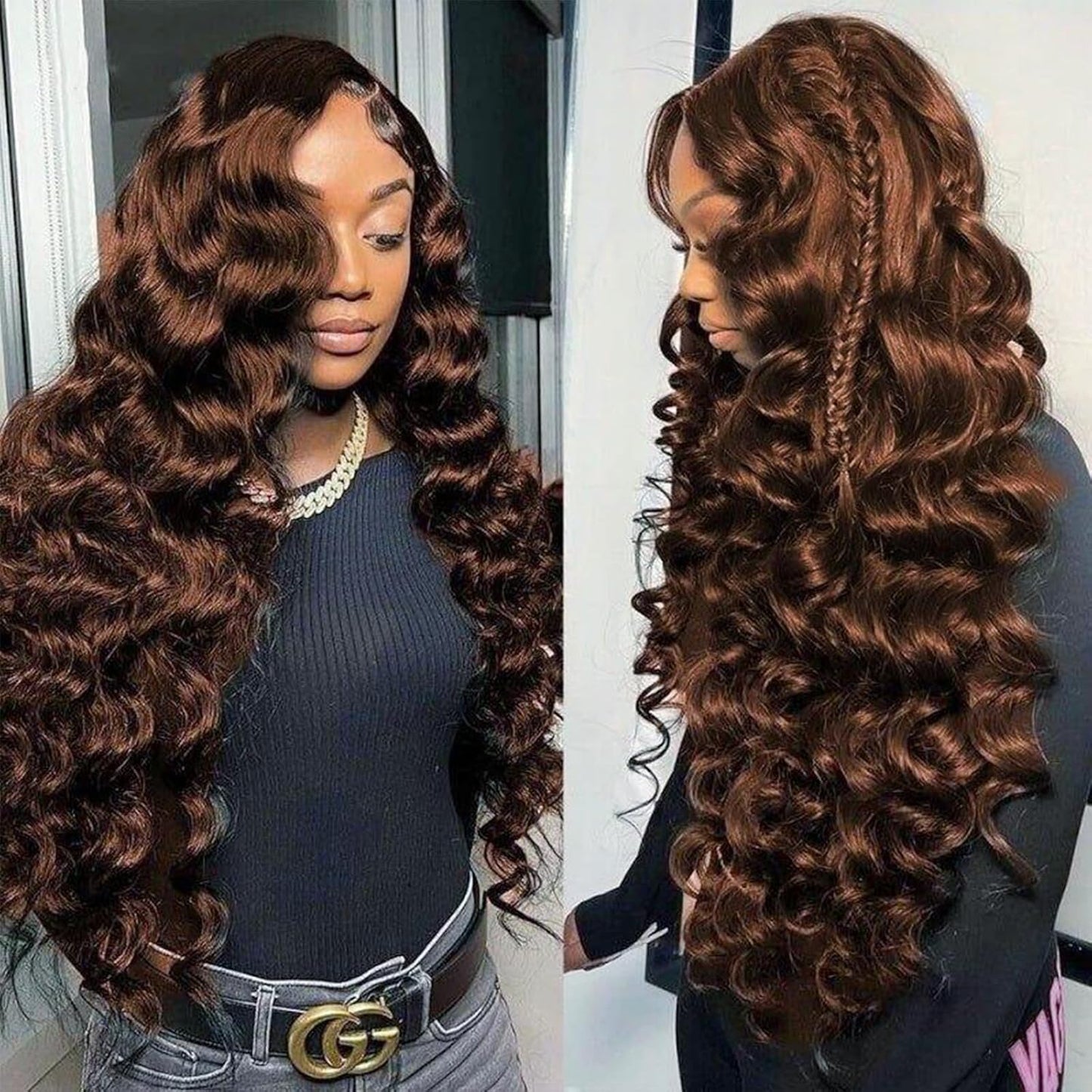 Bundles Human Hair Chocolate Brown Loose Wave 24 26 28 Inch