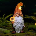 Garden Fall Gnomes Outdoor Sunflower Gnome Statue with Solar LED