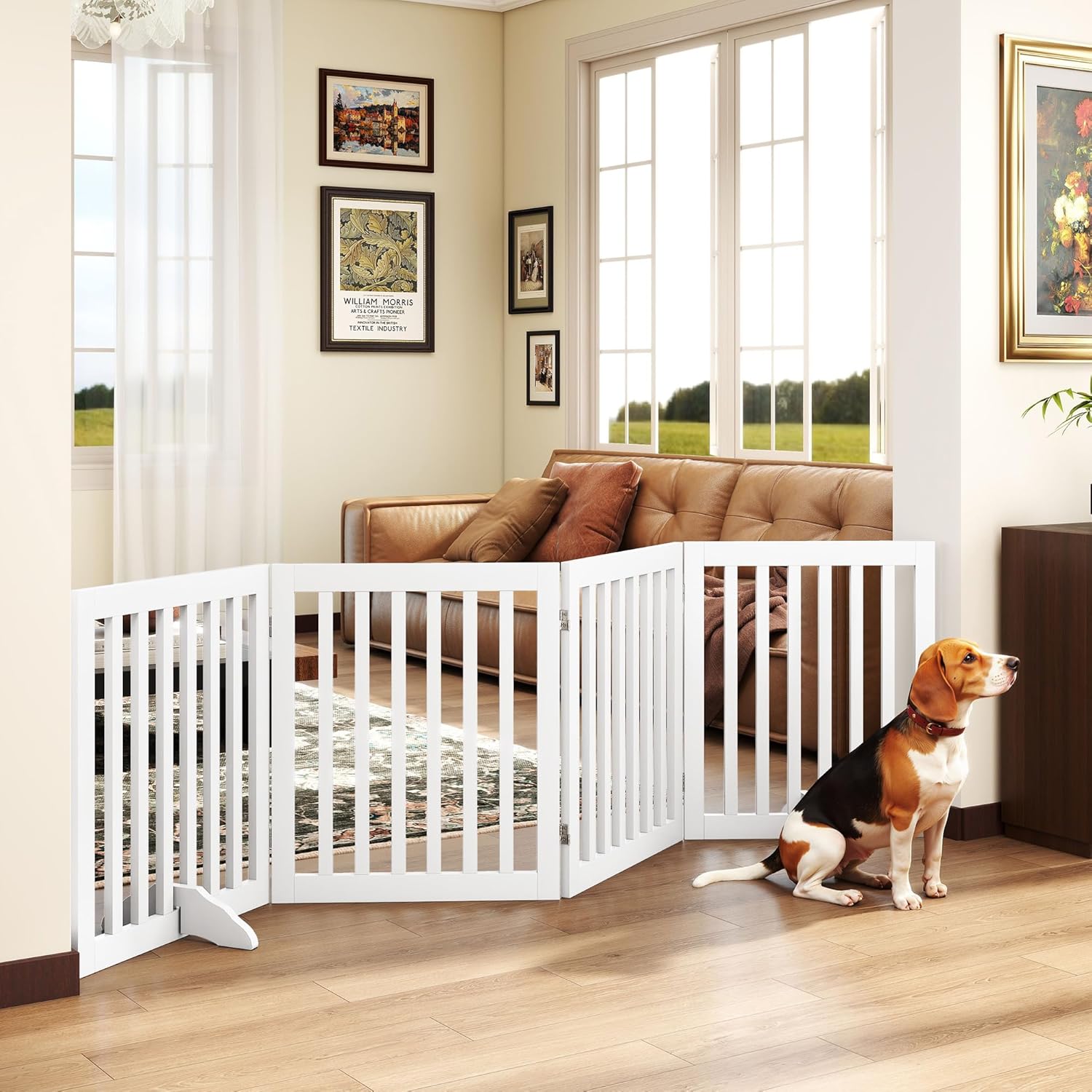 24H Freestanding Dog Gates for Stylish Indoor Pet Solutions