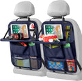 Car Backseat Organizer with Tablet Holder - Foldable Tray & 6 Pockets