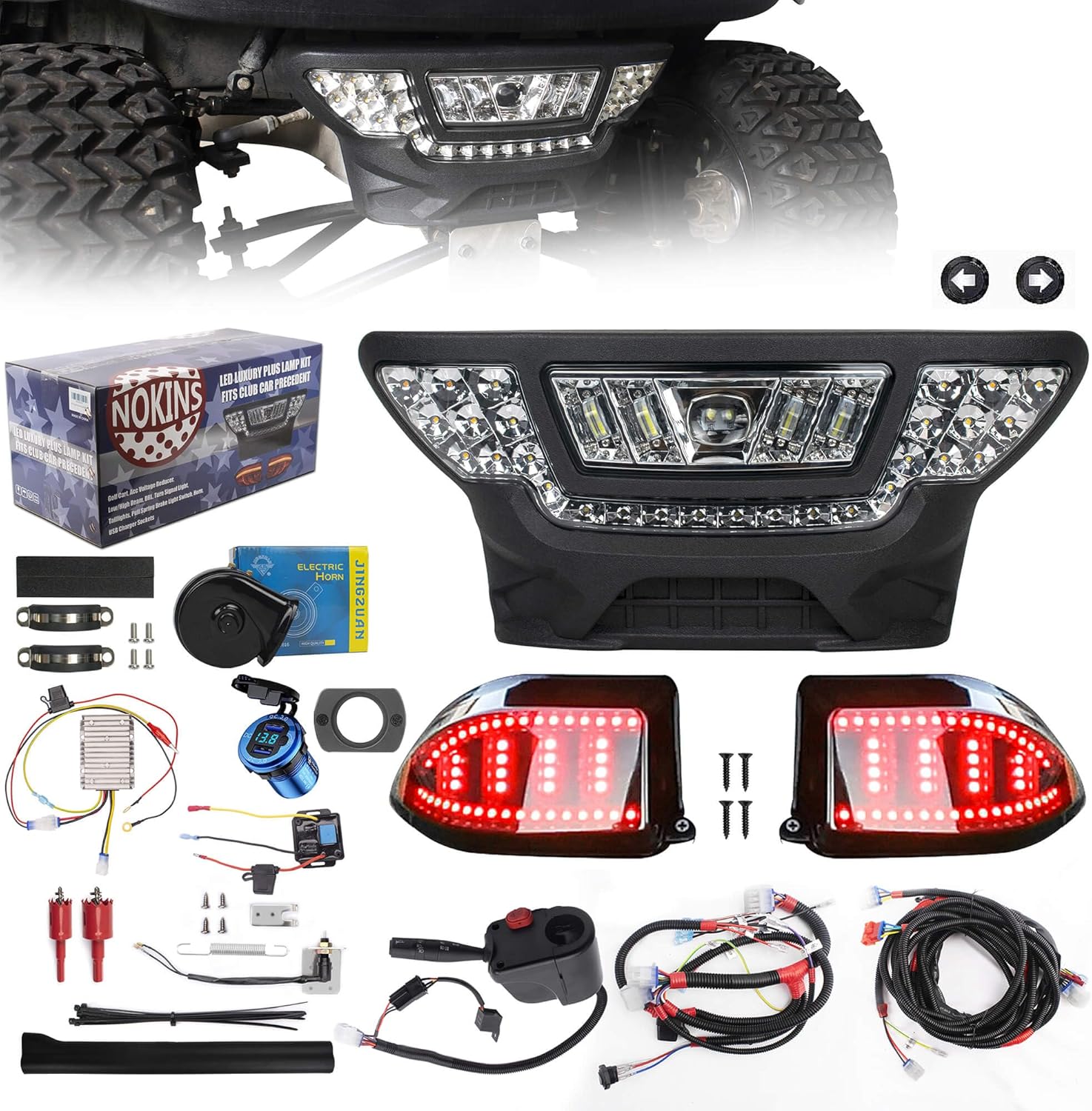 NOKINS Club Car Precedent LED Light Kit for Golf Carts