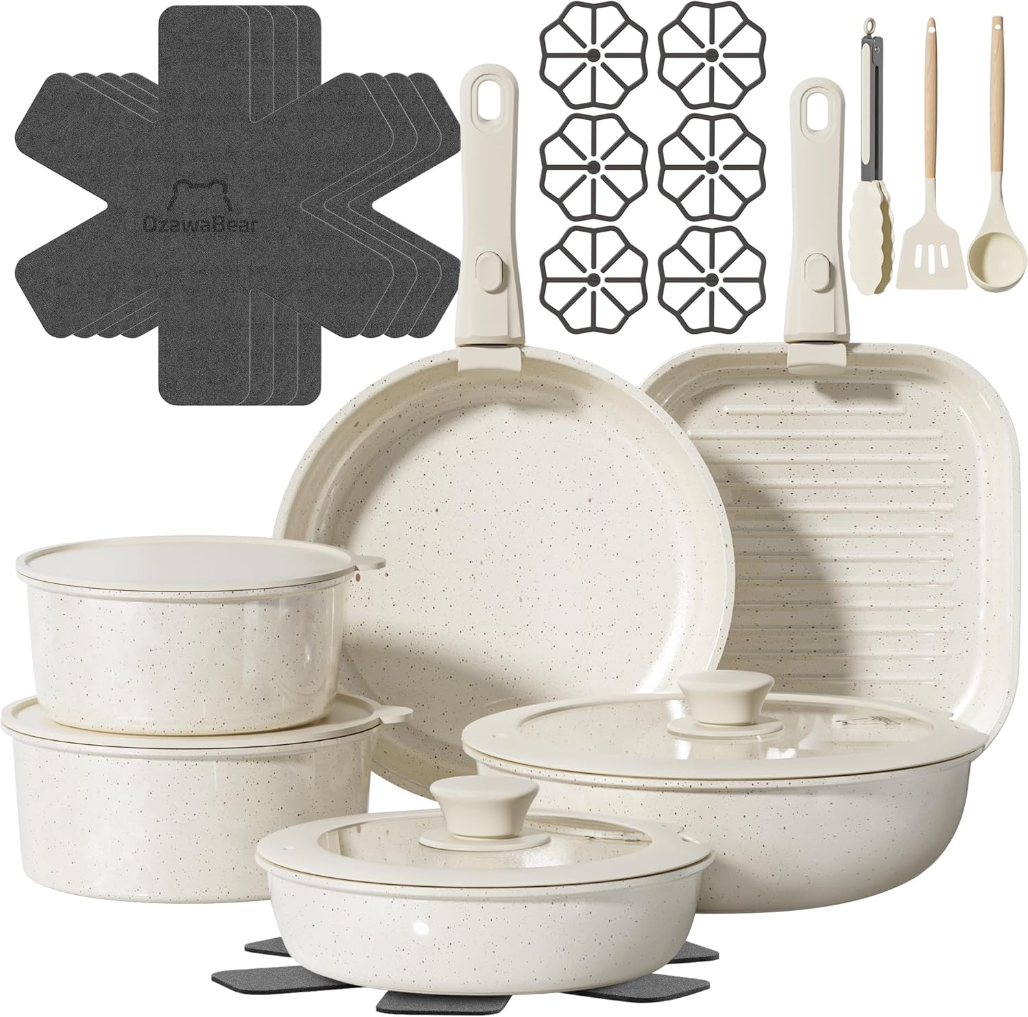 26 Pcs Non Stick Ceramic Cookware Set for Healthy Cooking