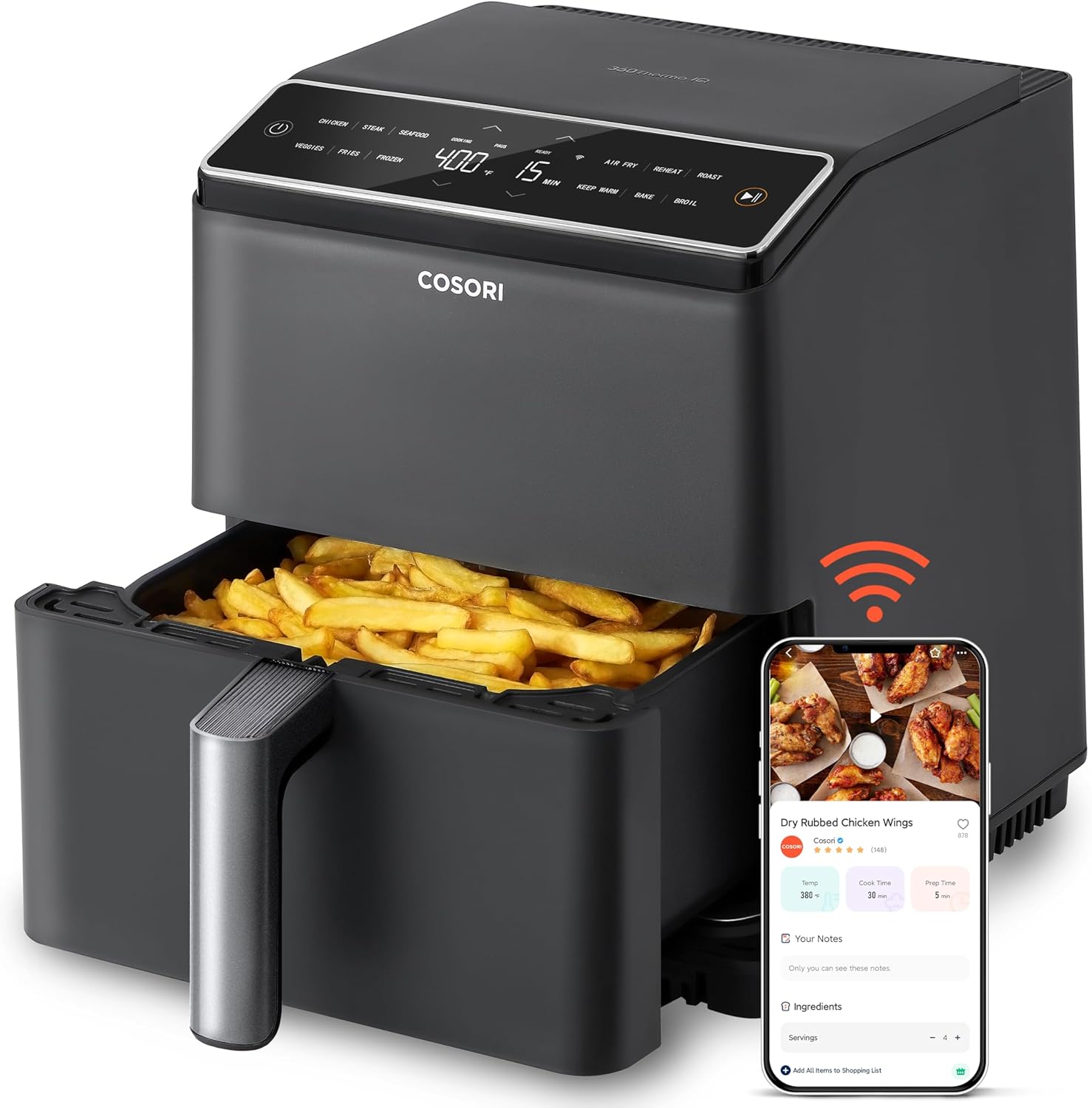 COSORI 6.8Qt Air Fryer: Turbo Cooking Technology