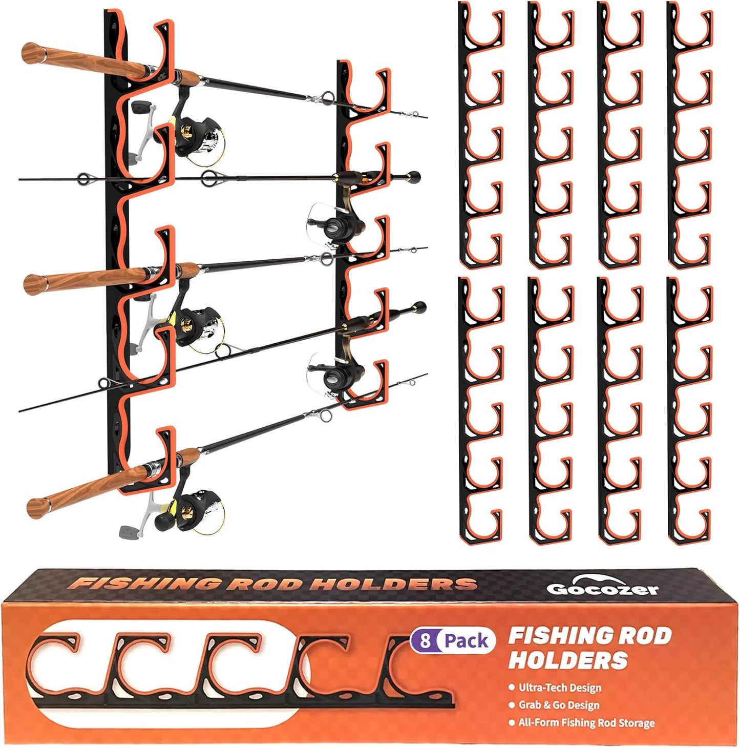 Fishing Rod Holder for Garage - Space-Saving Storage Solution