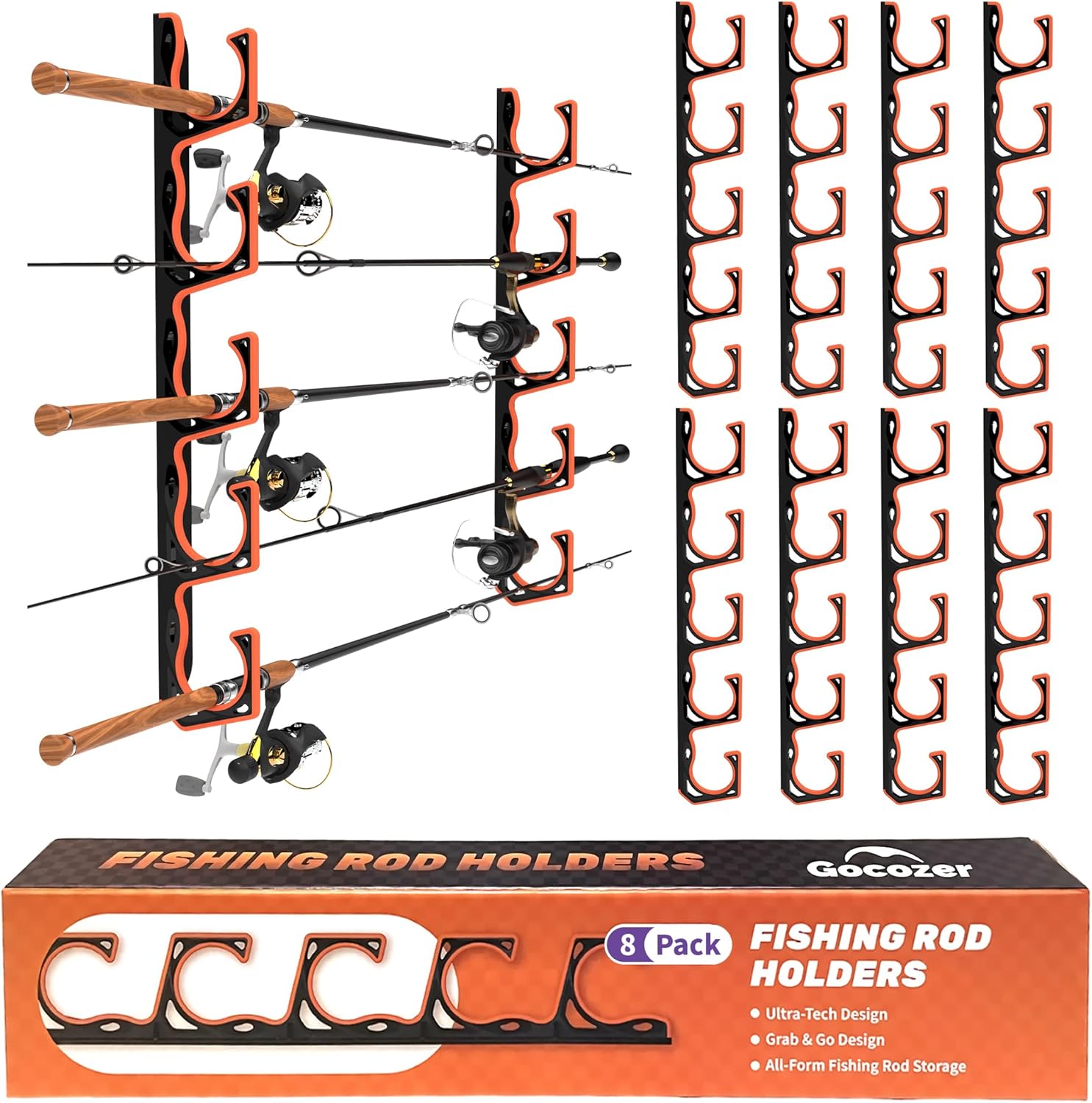 Fishing Rod Holder for Garage - Space-Saving Storage Solution
