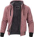 Facitisu Flannel Hoodies for Men Sherpa Lined Heavy Fleece Plaid last