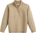 Boys Gray Cable Knit Half Zip Sweater for Kids 3-12 - Cozy Layer
