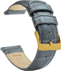 Gear S3 Classic Frontier Black Alligator Grain Leather Watch Band Top