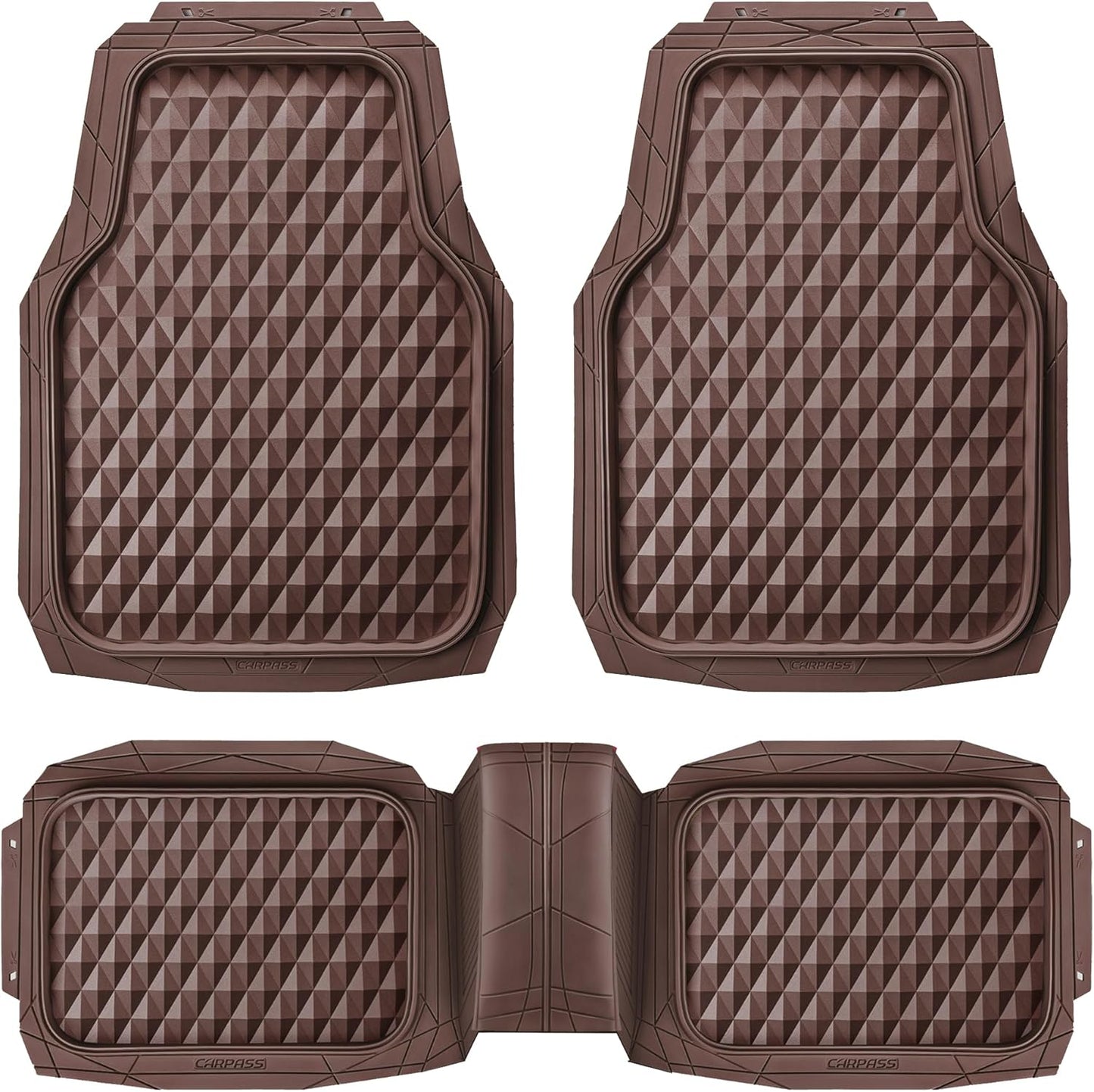 CAR PASS Heavy Duty Rubber Car Mats for All-Weather Protection