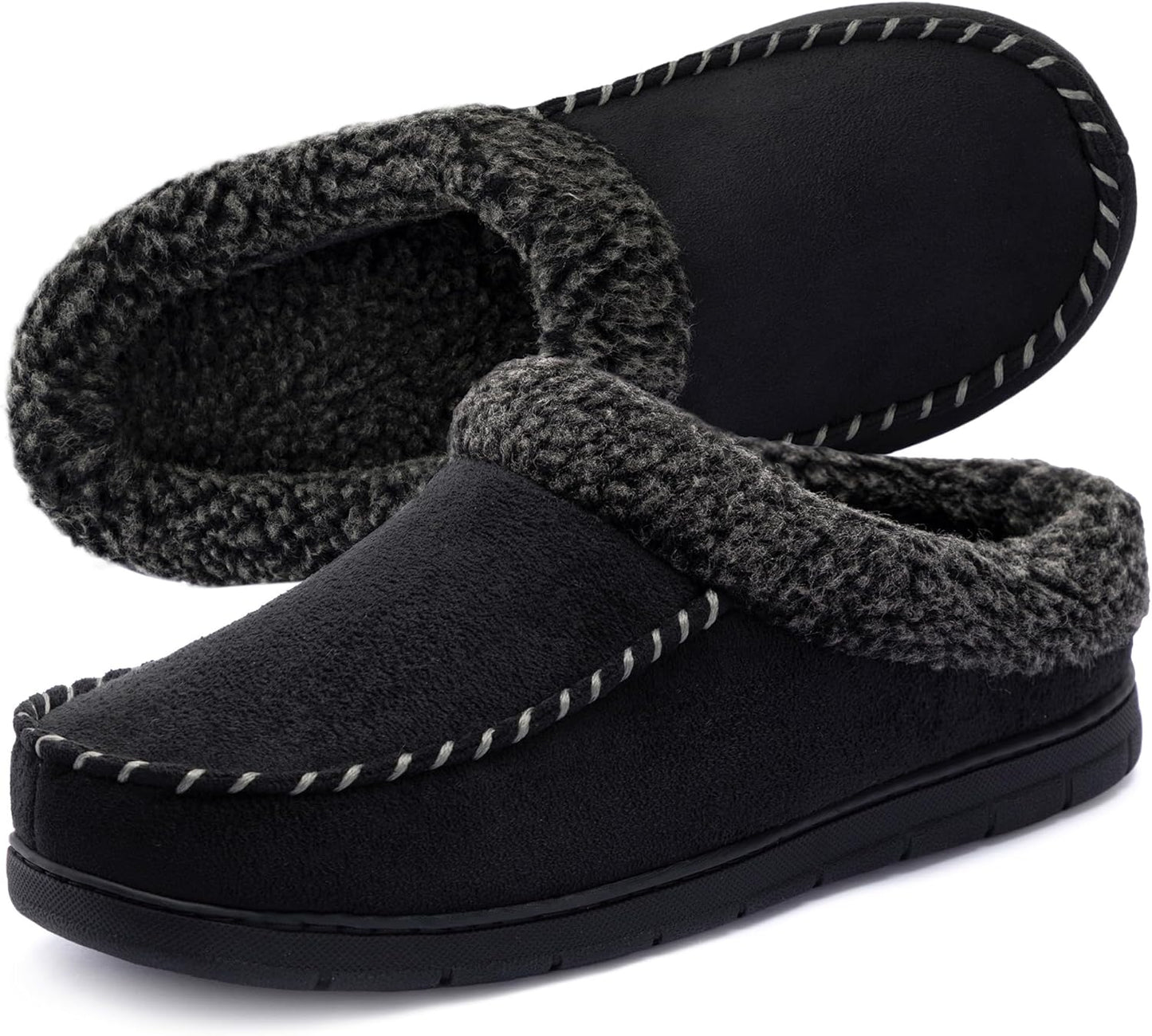 ULTRAIDEAS Men's Warm Fuzzy Moccasin Clog Slipper for Comfort