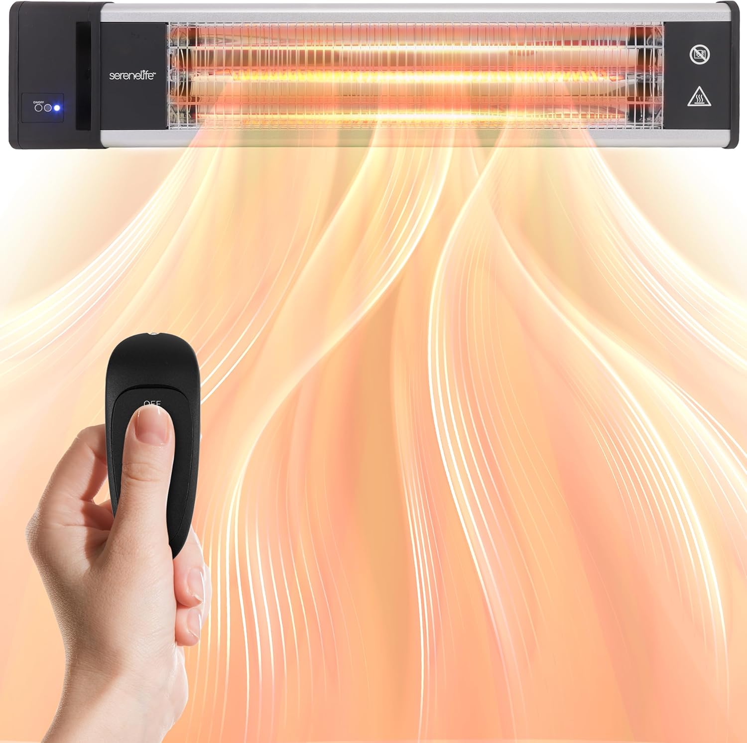 SereneLife 1500W Infrared Patio Heater: Odorless Warmth