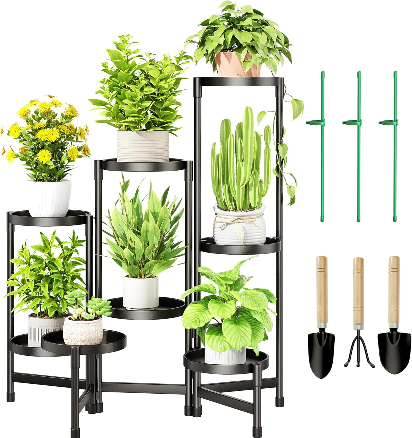 8 Tier Metal Plant Stand Indoor for Rotatable Plant Display