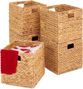 Hyacinth Storage Baskets 12x12 Set of 5 - Collapsible Natural