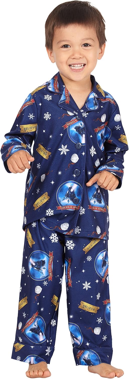 Polar Express Pajama Set for Toddlers - Button-Front Coat Style