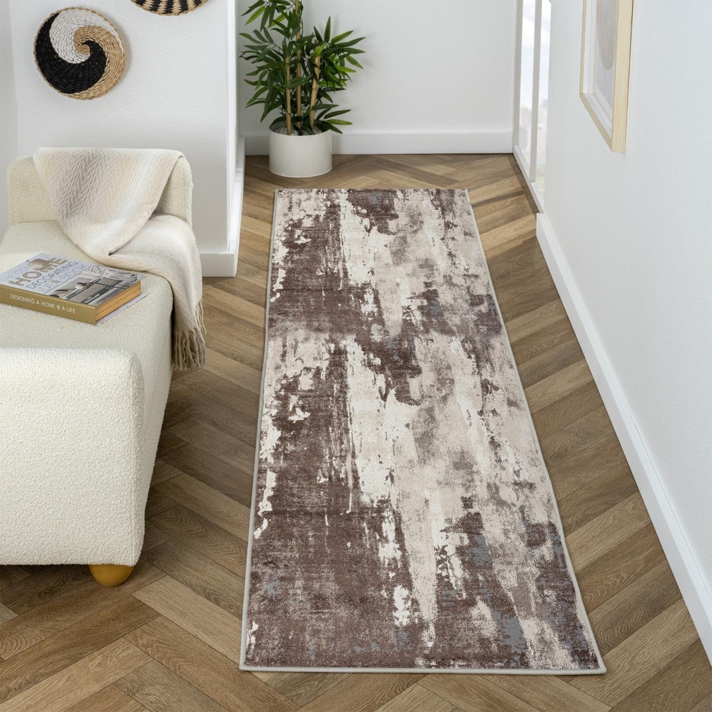 Modern Abstract Area Rug 2x7 from LUXE WEAVERS Euston Collection