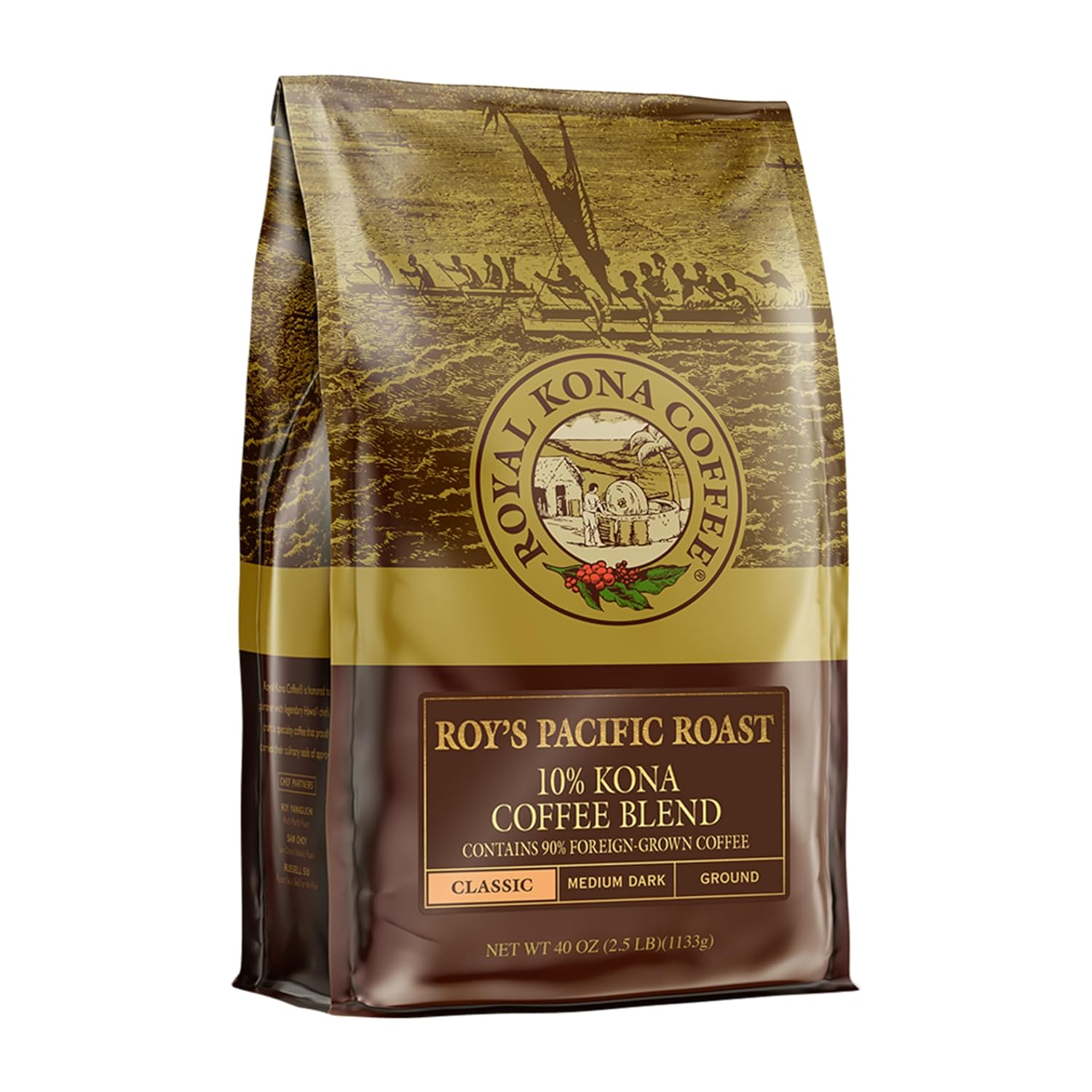 ROYAL KONA COFFEE Medium Dark Roast Ground Coffee 40 Ounce