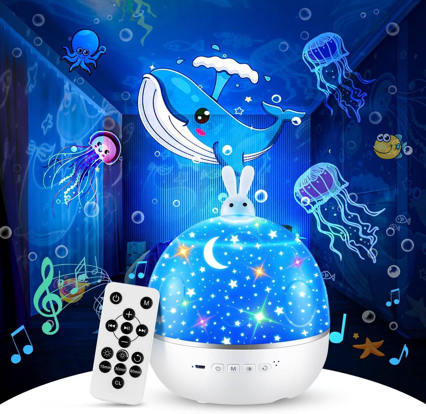 360 Rotating Baby Night Light Projector - 120 Options!