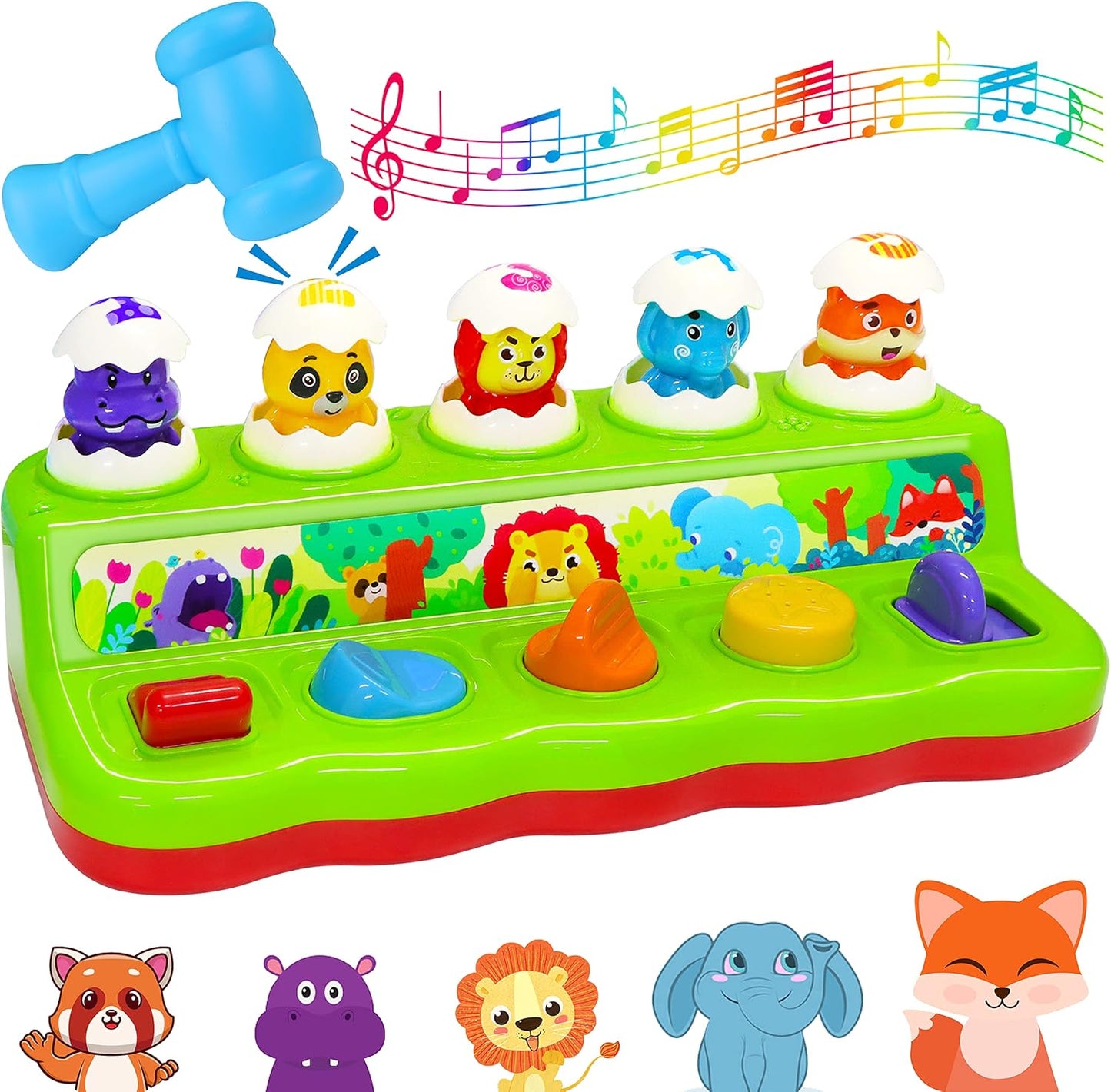 Musical Pop Up Animals Toy - Interactive Learning Fun!
