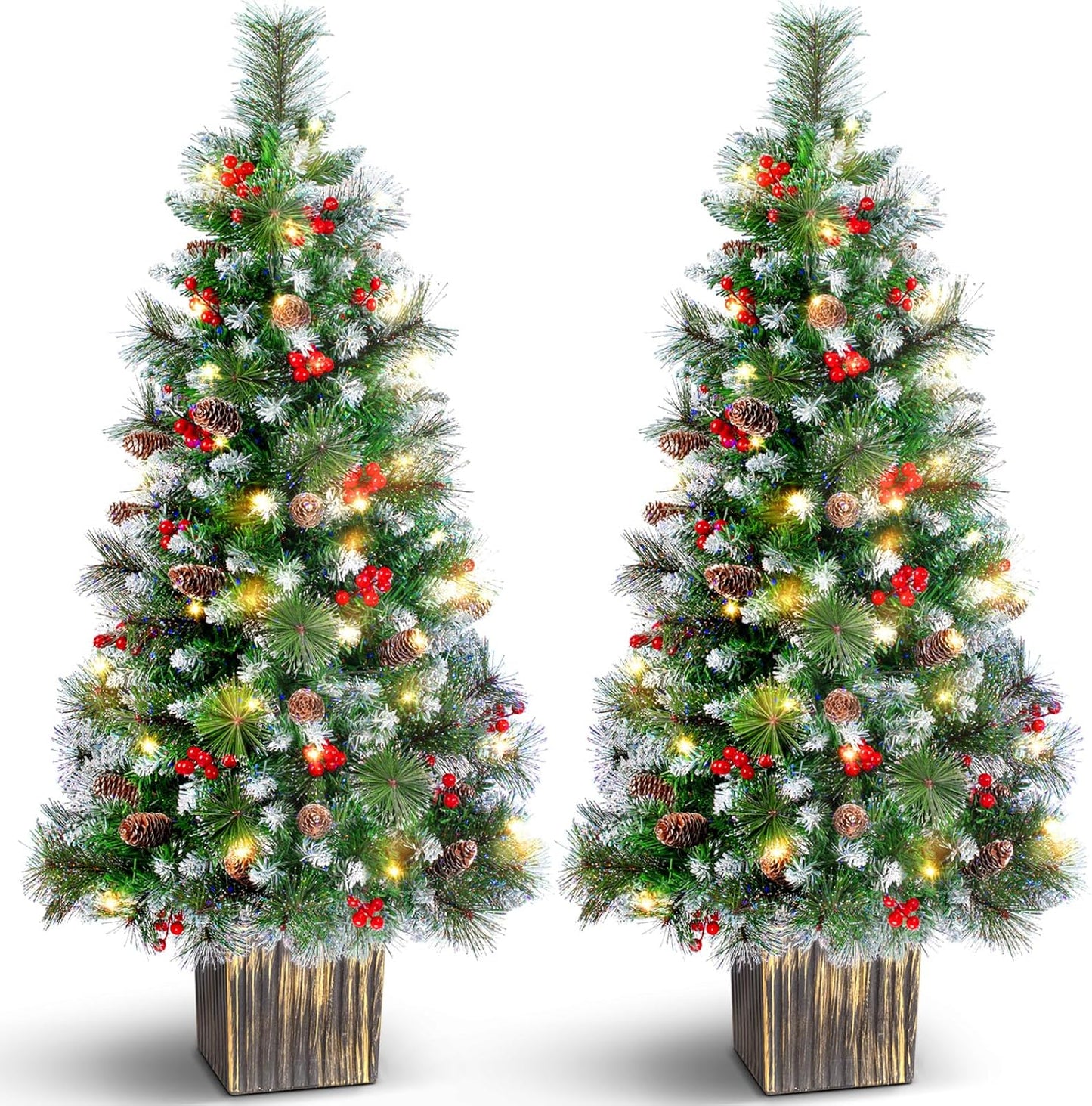 4FT Outdoor Christmas Tree with Lights for Holiday Decor