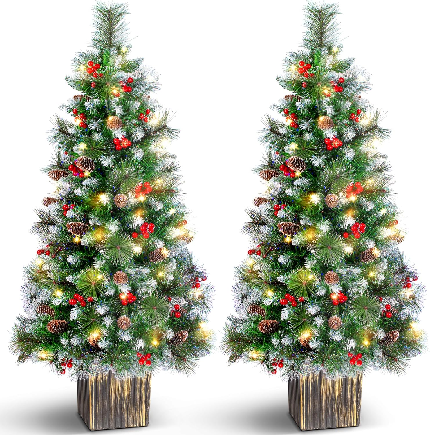4FT Outdoor Christmas Tree with Lights for Holiday Decor