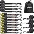 Ratchet Tie Down Strap 8-Pack 15 FT - Heavy-Duty 500 lb Hold