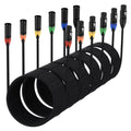 XLR Microphone Cable 15ft 6 Pack - Durable Braided Cables