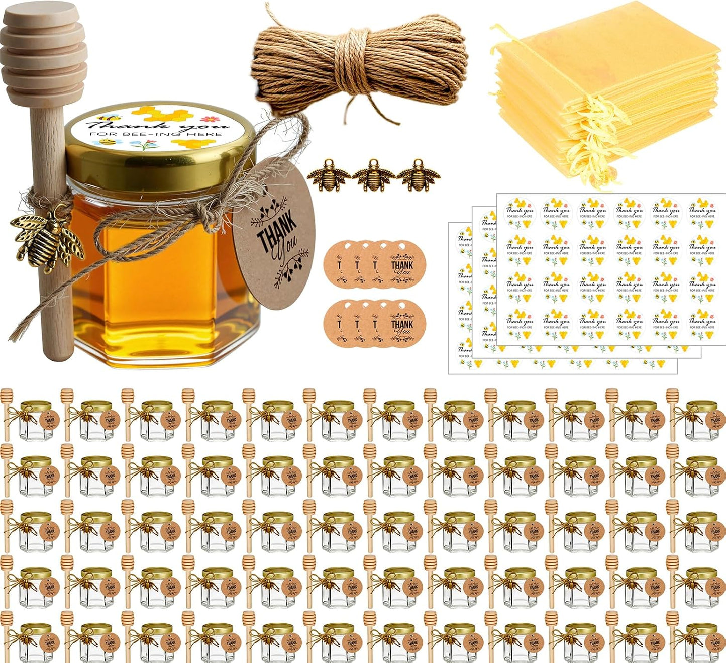 Mini Honey Jars with Dipper - Perfect for Favors and Gifts