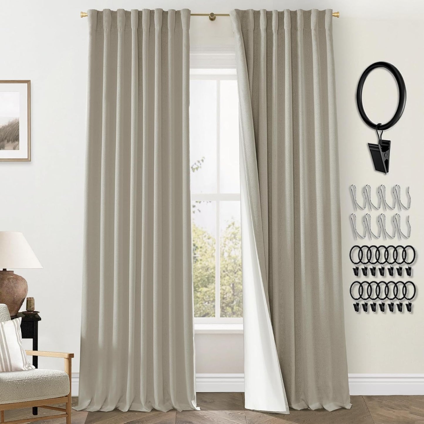 PANELSBURG 96 Inch Blackout Thermal Room Darkening Curtains