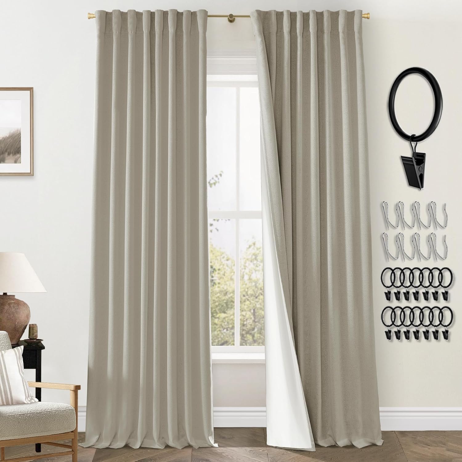 PANELSBURG 96 Inch Blackout Thermal Room Darkening Curtains