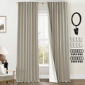 Taupe Blackout Curtains 84 in Length 2 Panels Set - Thermal Linen