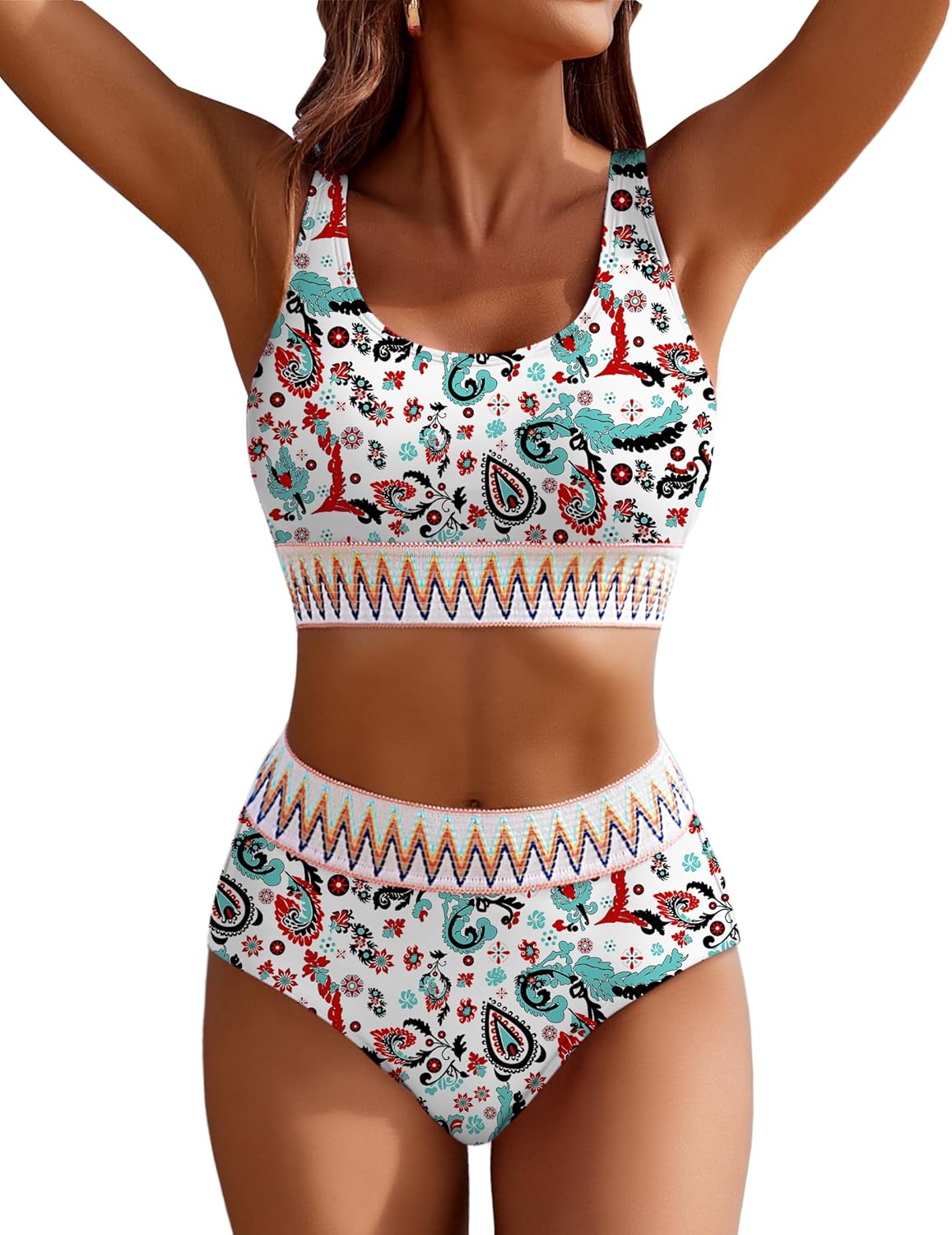 AI'MAGE Women's High Waisted Bikini Sets for Sporty Style
