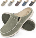 Mens Slippers with Arch Support - Velvet Lined Canvas Clog for Men