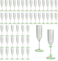 Pink Detachable Champagne Flutes 24 Pack - Reusable 5.5 oz Party