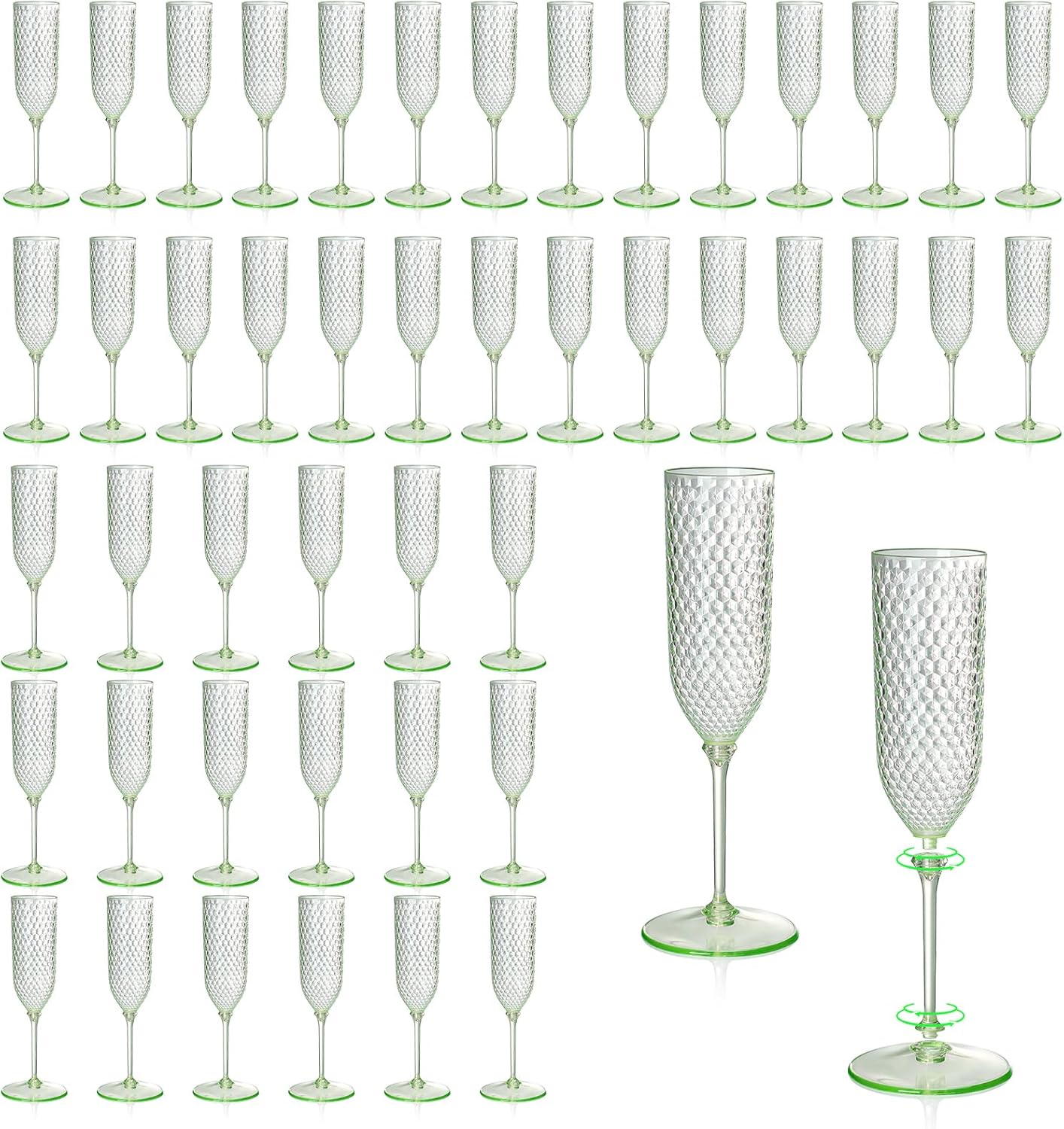 24 Pack Pink Detachable Champagne Flutes for Stylish Celebrations