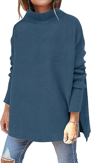 ANRABESS Women's Turtleneck Oversized Sweater for Cozy Style
