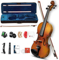 Violin Acoustic Fiddle Kit Full Size - Solid Wood, Complete Starter