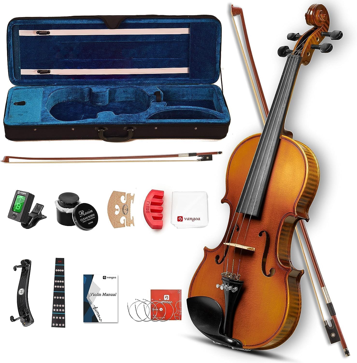 Professional Solid Wood Violin Kit for Beginners by Vangoa