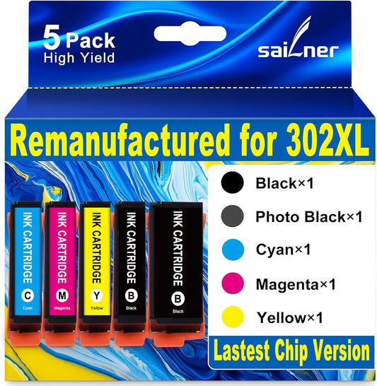 Remanufactured 302XL Ink Cartridges Multipack for Epson Printers
