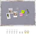 Gray Felt Bulletin Board 35.4x23.6 in - Rustic White Frame