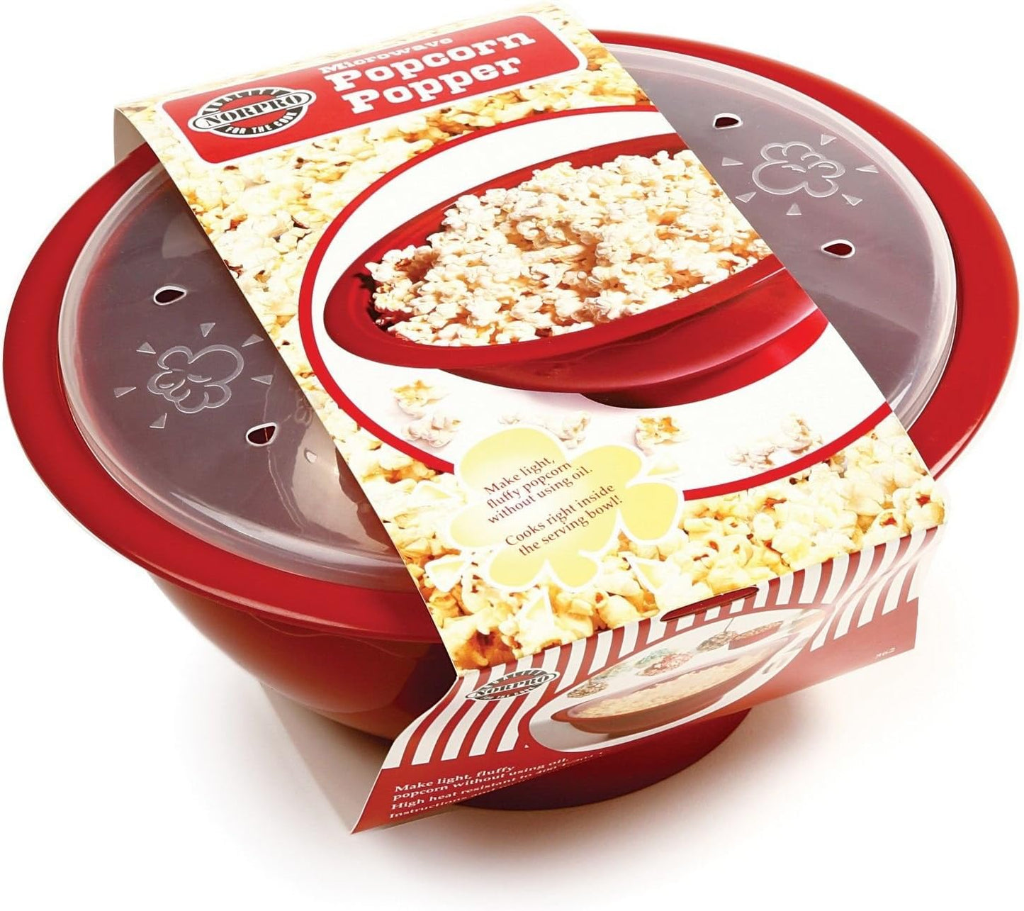 Norpro Red Microwave Popcorn Popper - Faster Popping