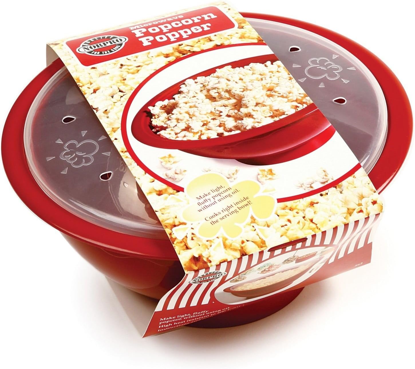 Norpro Red Microwave Popcorn Popper - Faster Popping