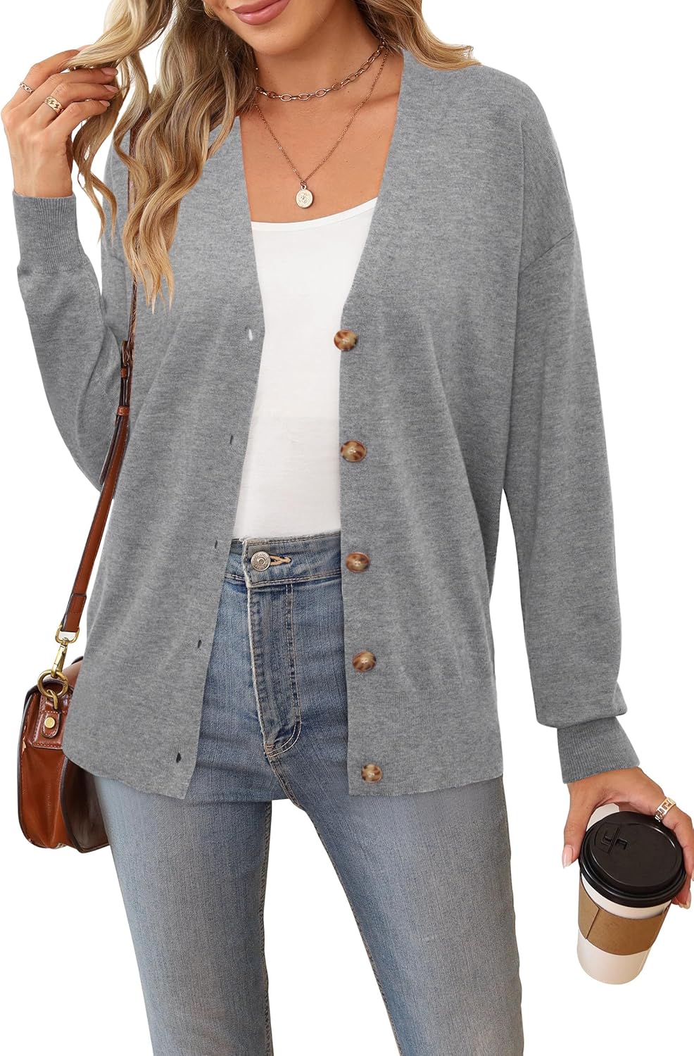 Wool Blend Lightweight Fall Business Casual Cardigan Sweater